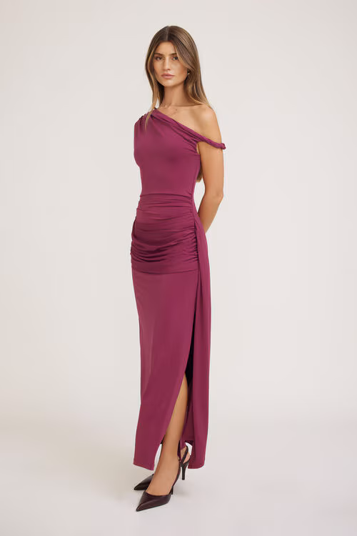 Sculpt Draped Off Shoulder Maxi Dress