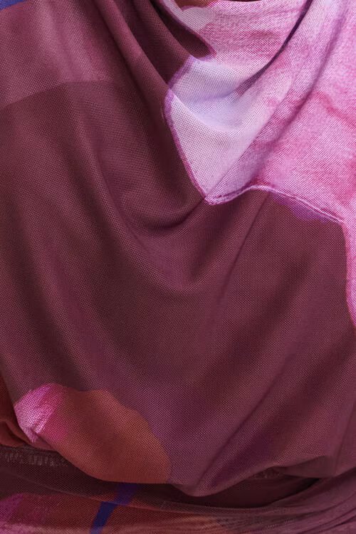 Halter Cowl Neck Mesh Maxi Dress