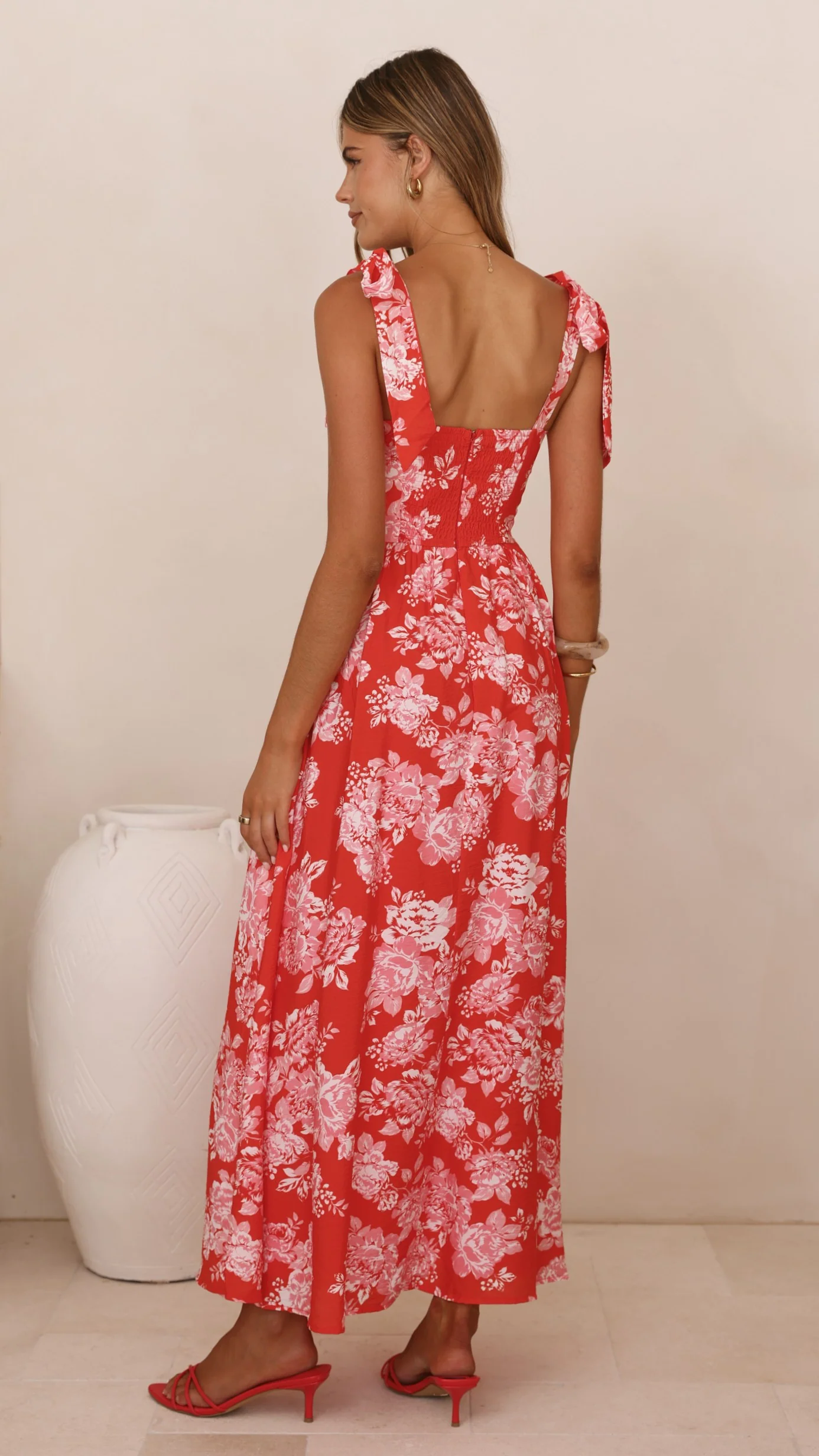 Haisley Maxi Dress - Red Floral
