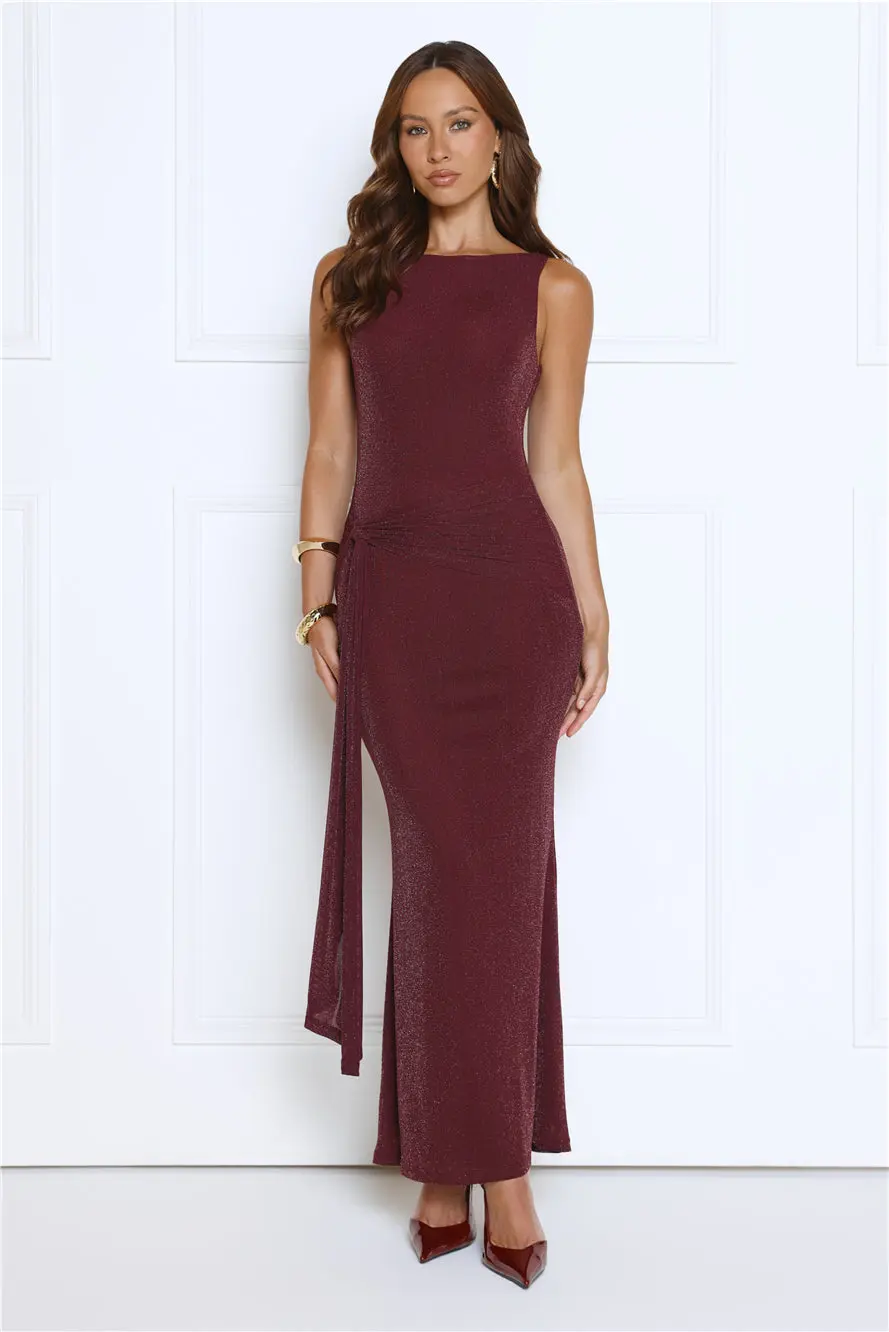 Mariner’s Glow Glitter Maxi Dress Plum