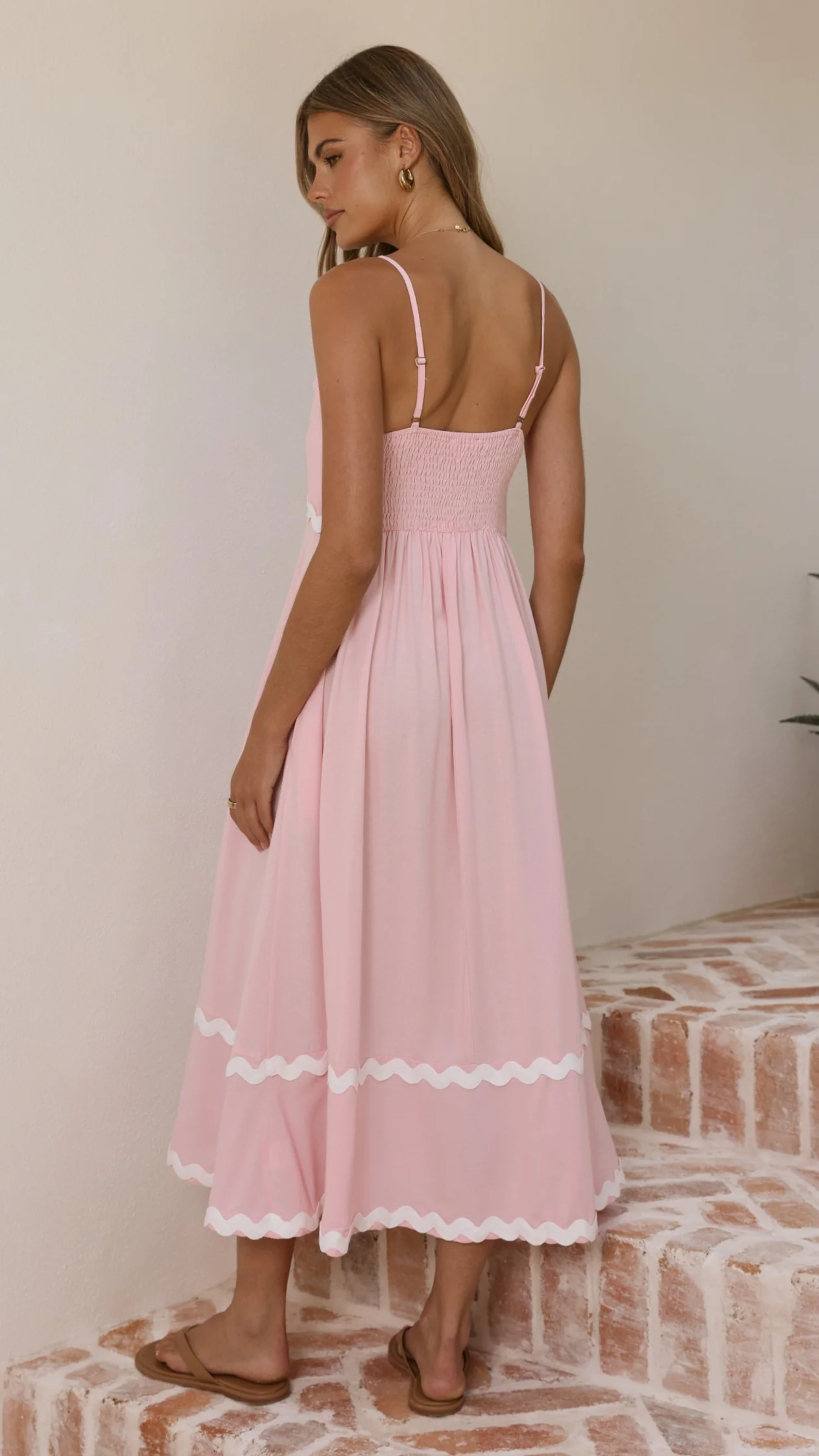Seraphina Maxi Dress - Pink/White