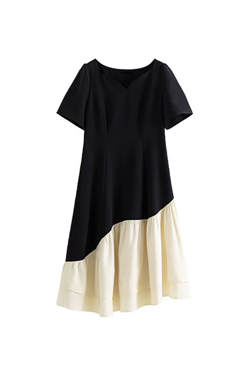 Short-Sleeve Sweetheart-Neck A-Line Midi Dress - HBQMJX