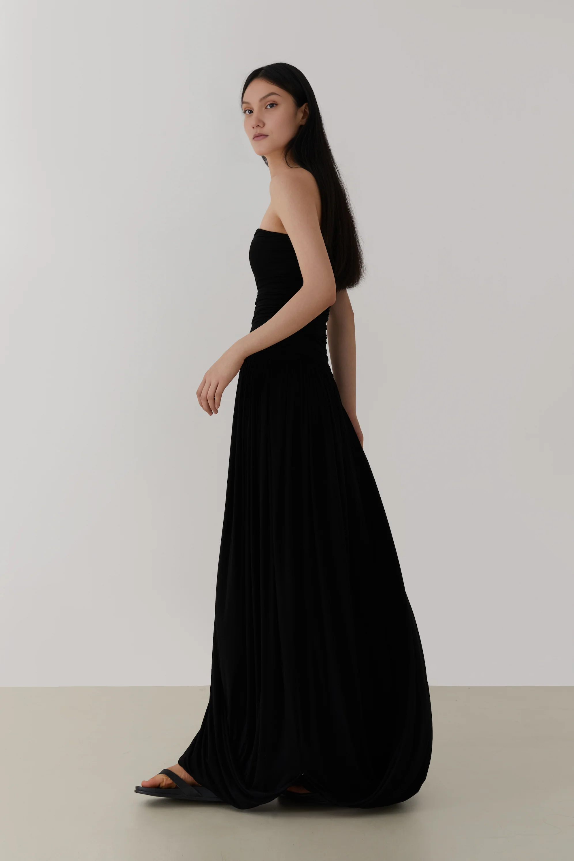 Tube Ruched Strapless Dress - HBQMJX