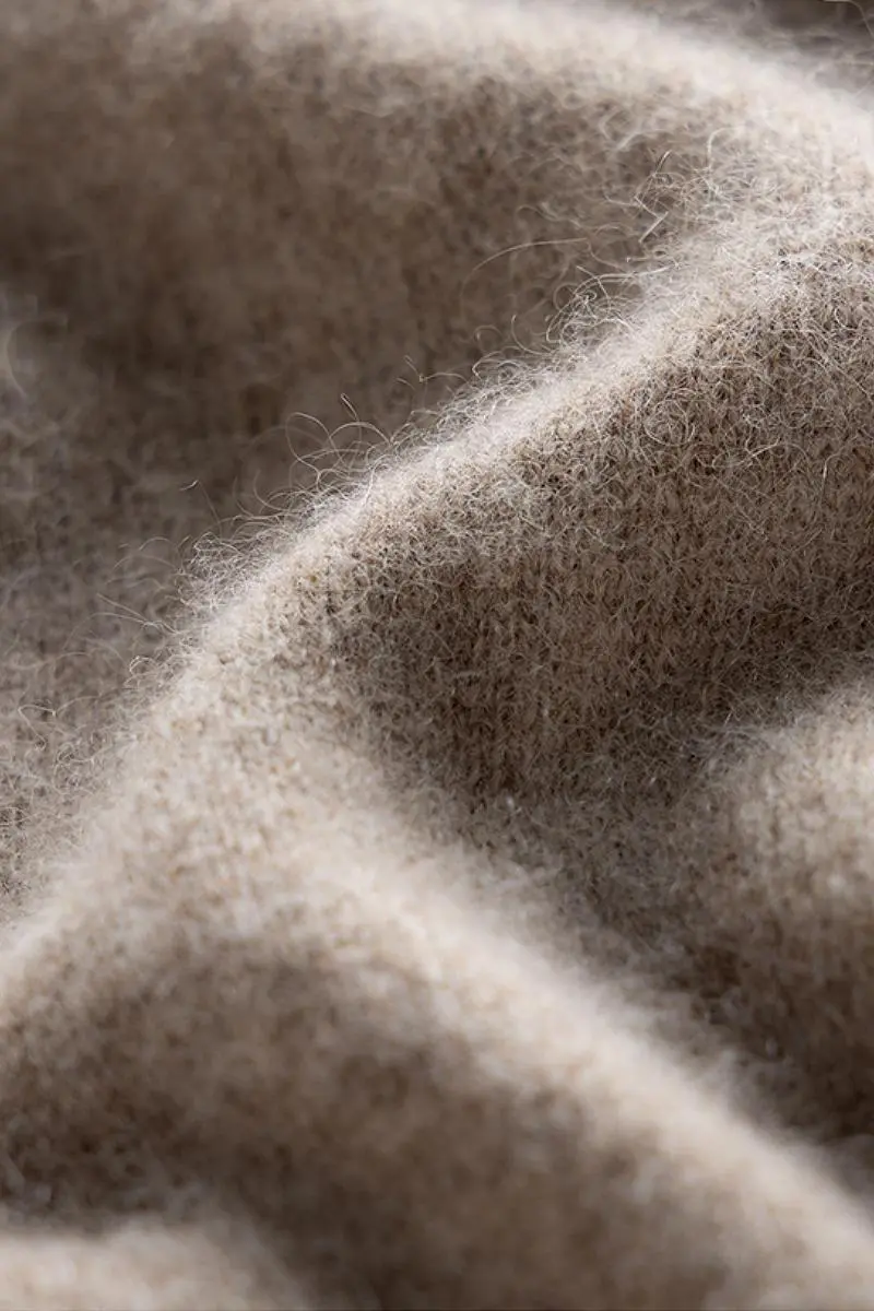 100 Cashmere Midi Sweater Dress with Mandarin-inspired Collar - HBQMJX