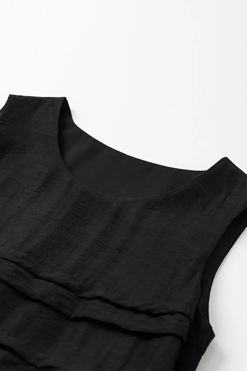 Ombre Sleeveless Trapeze Midi Dresss - HBQMJX