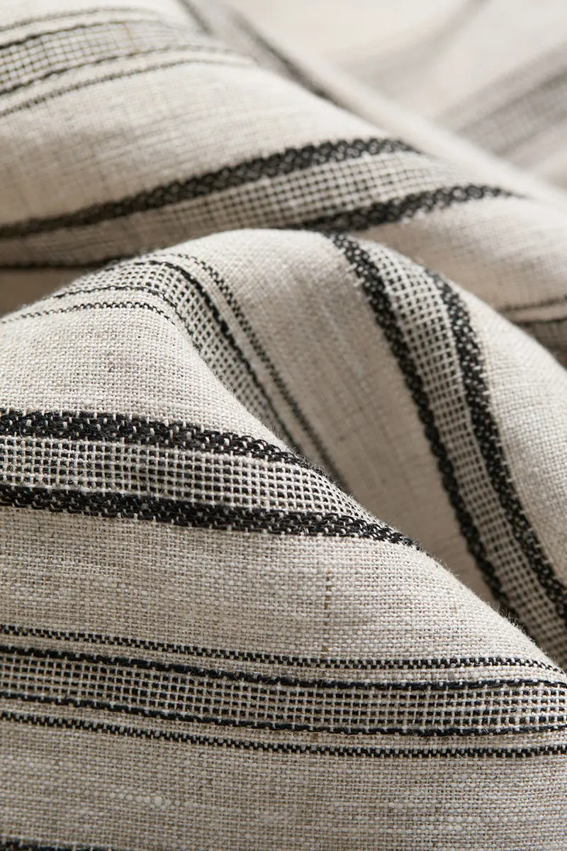 100 French Linen Striped Sleeveless Maxi Dress - HBQMJX