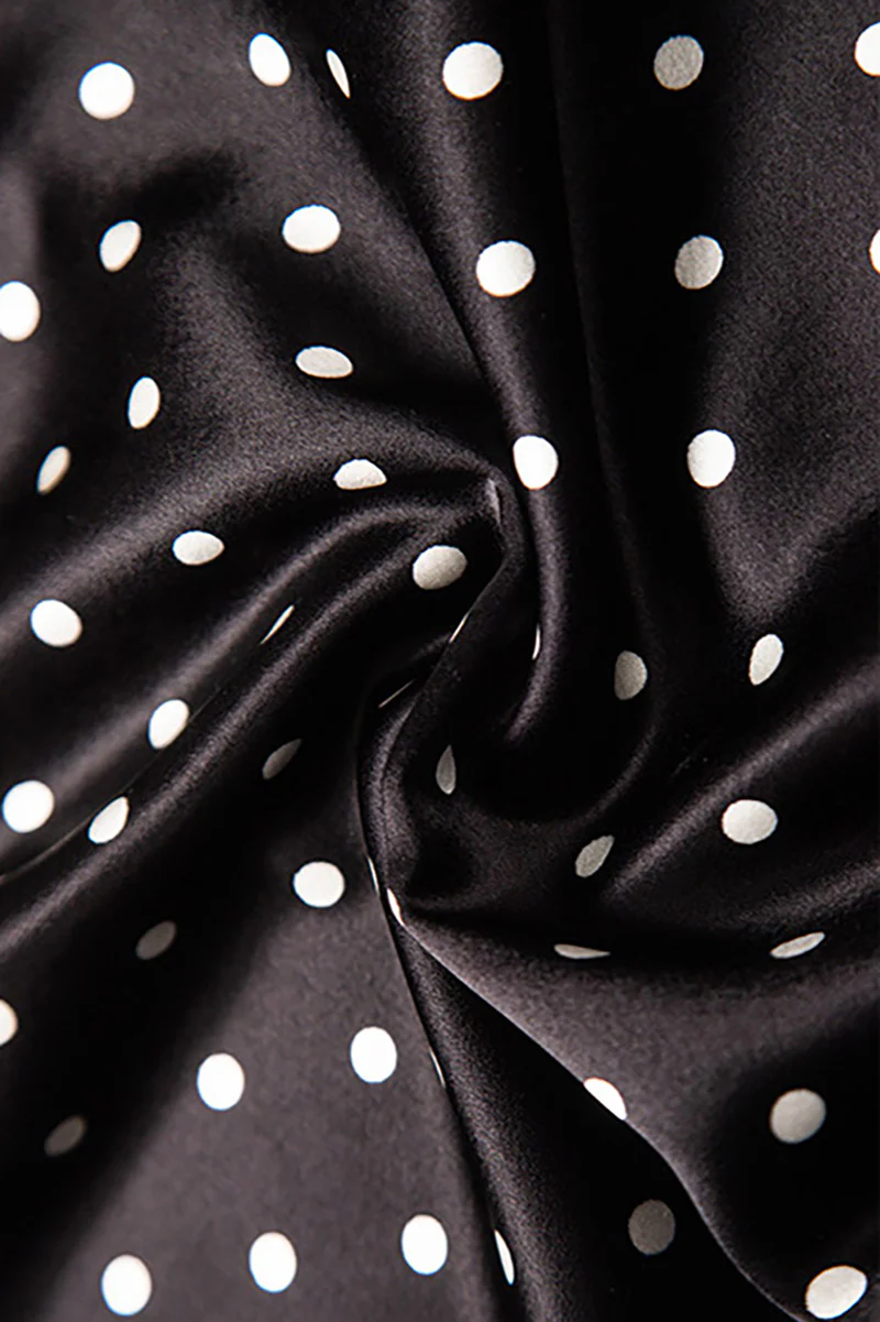 Polka-Dot V-Neck Midi Slip Dress in Triacetate-Blend - HBQMJX