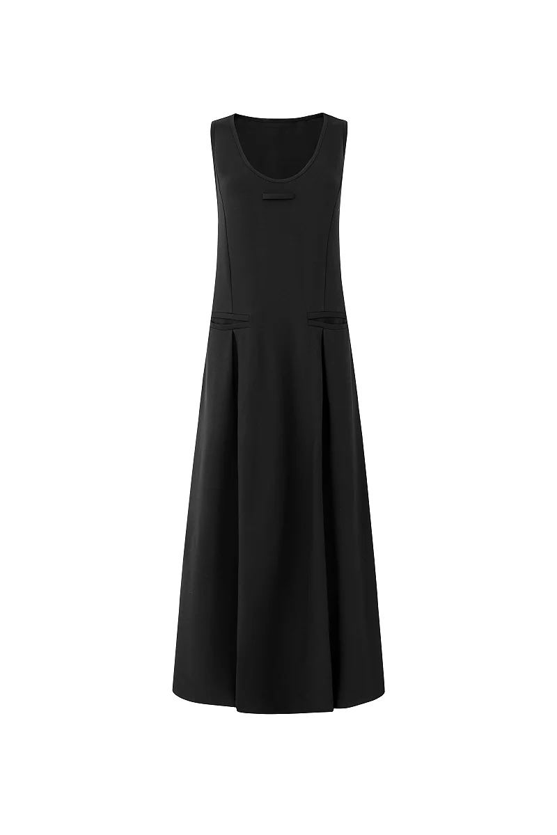 Casual Sleeveless Maxi Tank Dress with Back Twist - HBQMJX