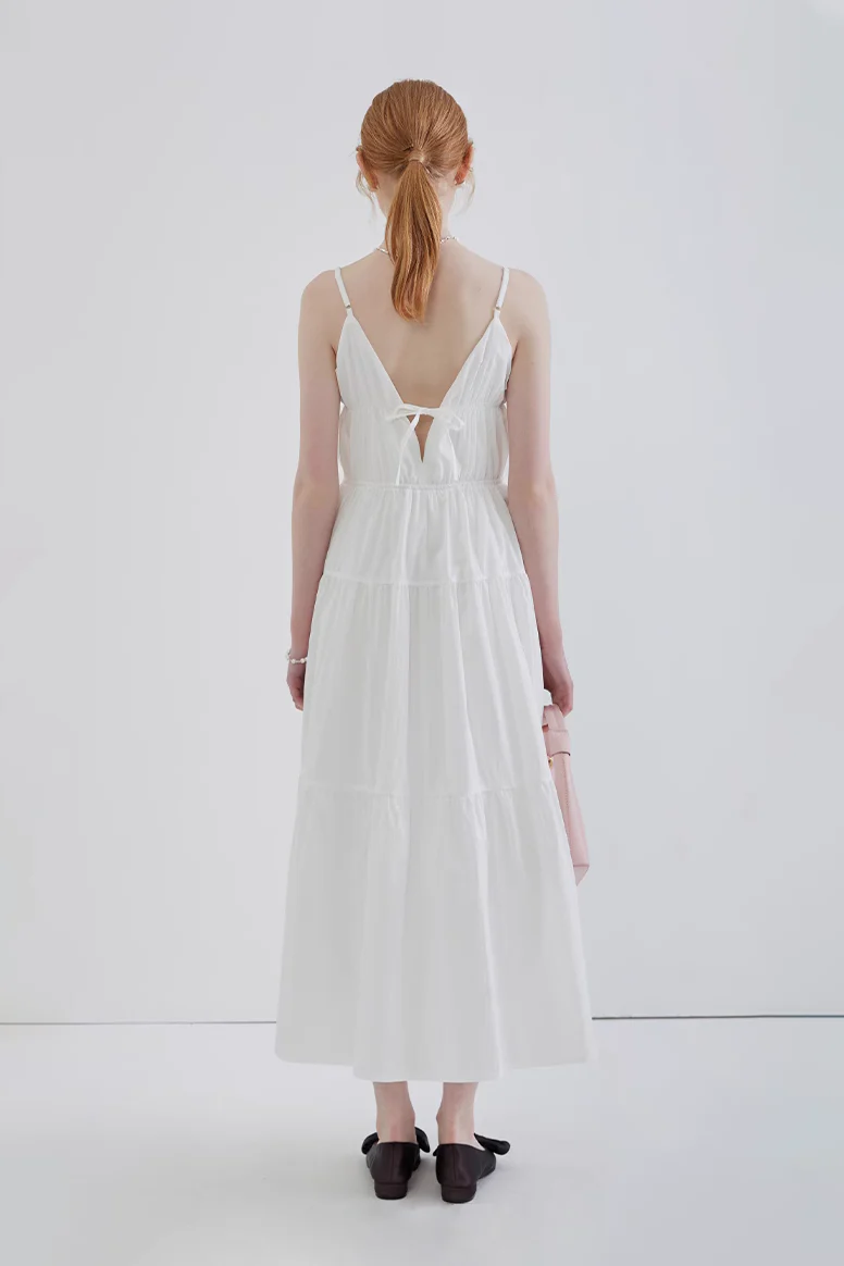 French Style Spaghetti Strap Vacation Maxi Dress - HBQMJX