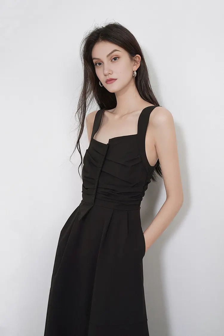 Asymmetric Front Sleevesless Dress - HBQMJX