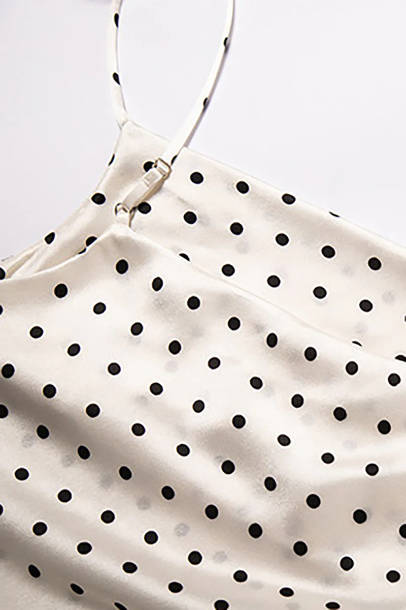 Polka-Dot Cowl-Neck Midi Slip Dress in Triacetate-Blend - HBQMJX