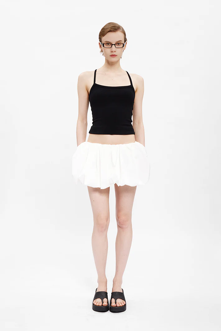 Preppy Mid-Rise Bubble Skirt - HBQMJX