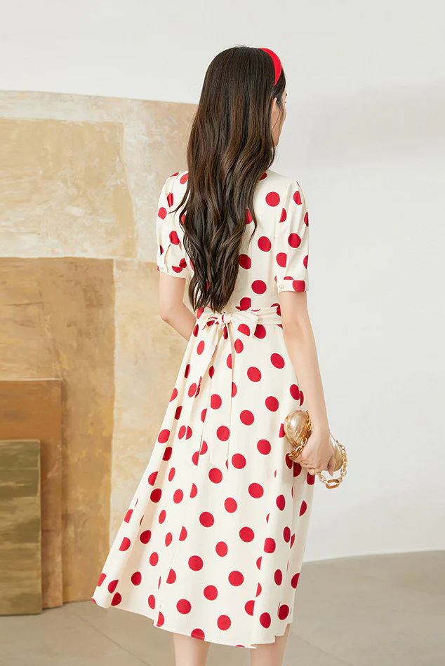 Vintage Polka Dot Suit Dress - HBQMJX