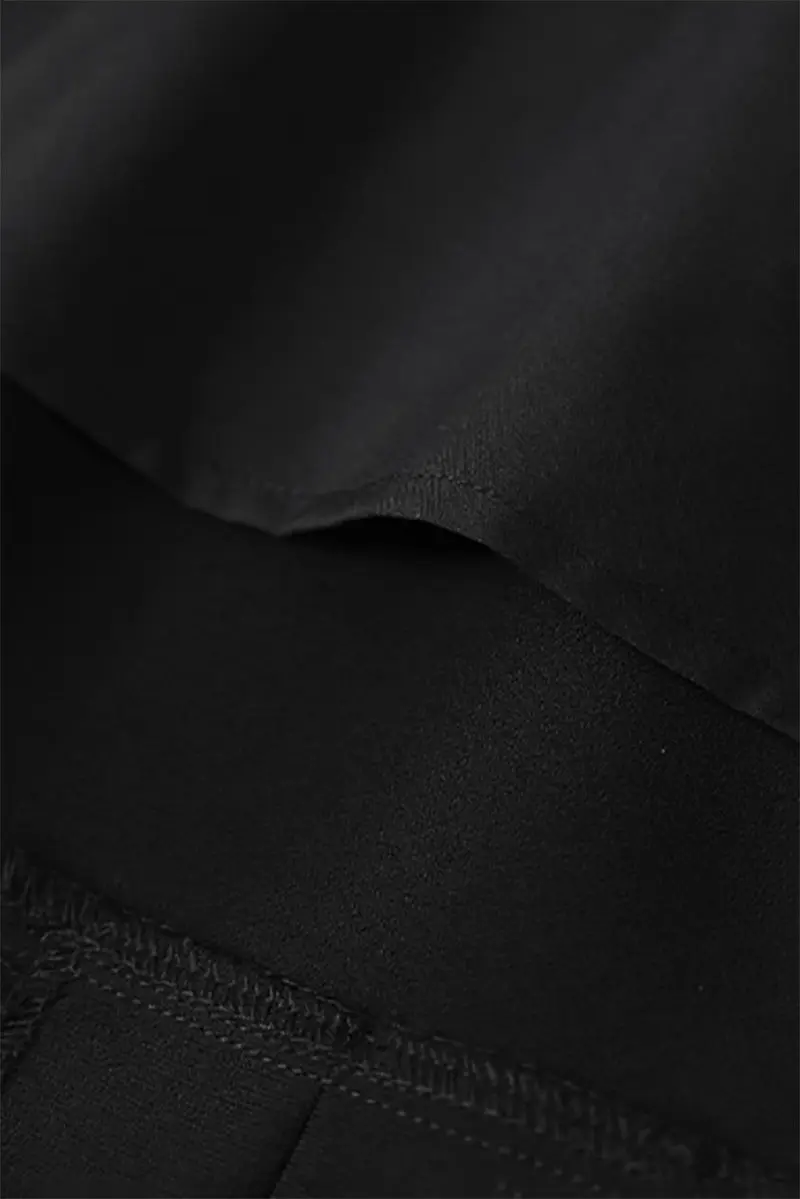 Elegant Black Spaghetti-Strap A-Line Midi Dress - HBQMJX