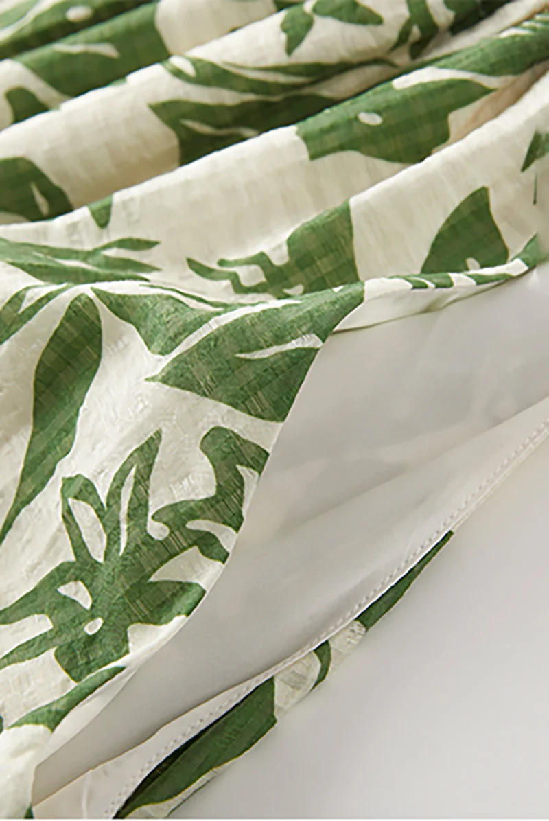 Green Floral Halter-Neck Beach Midi Dress - HBQMJX