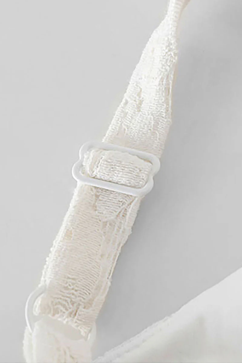 White Lace Tiered Sleeveless V-Neck Midi Dress - HBQMJX