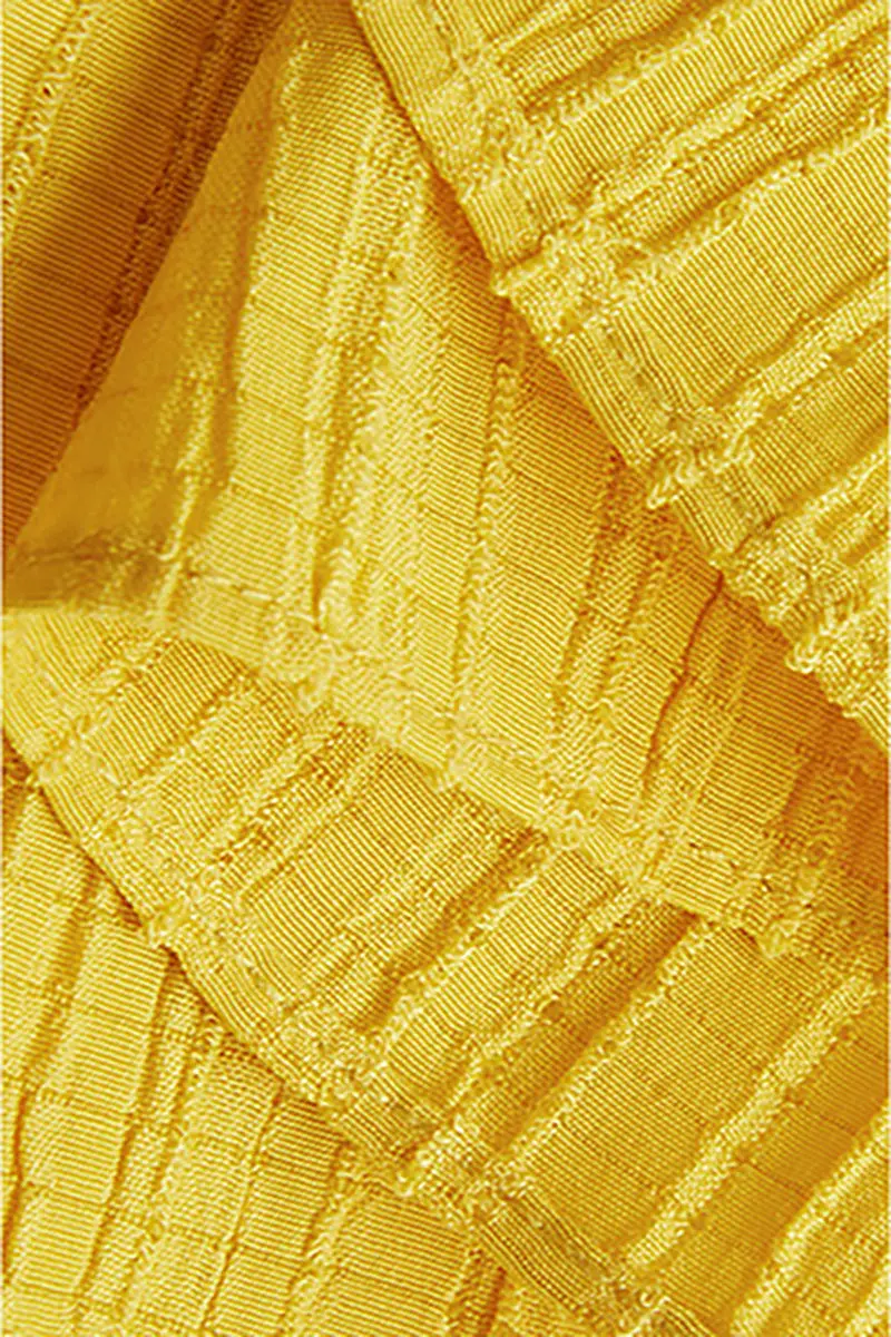 Yellow Off-the-Shoulder Ruffled Fit & Flare Midi Dress - HBQMJX