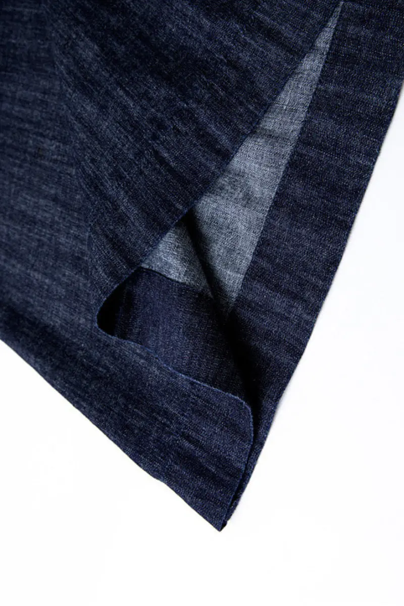 Denim Trapeze Tie-Strap Midi Dress - HBQMJX