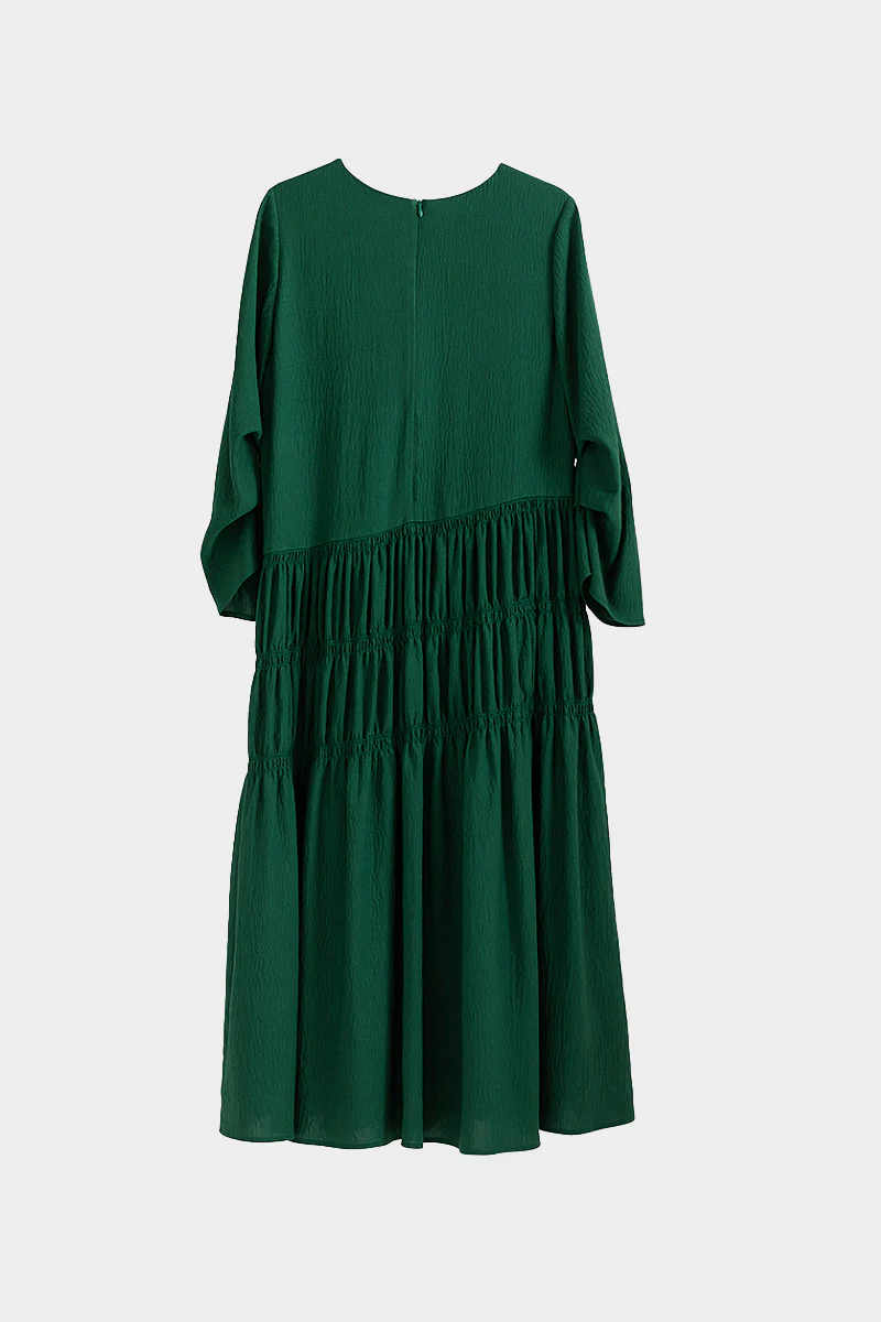 Forest Green Long-Sleeve Maxi Dress - HBQMJX