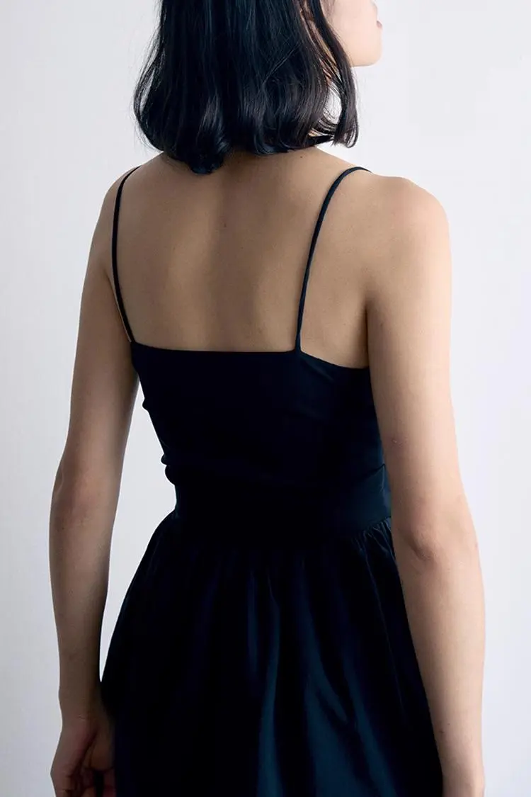 Tencel White Slip Maxi Dress with Front Twist - HBQMJX