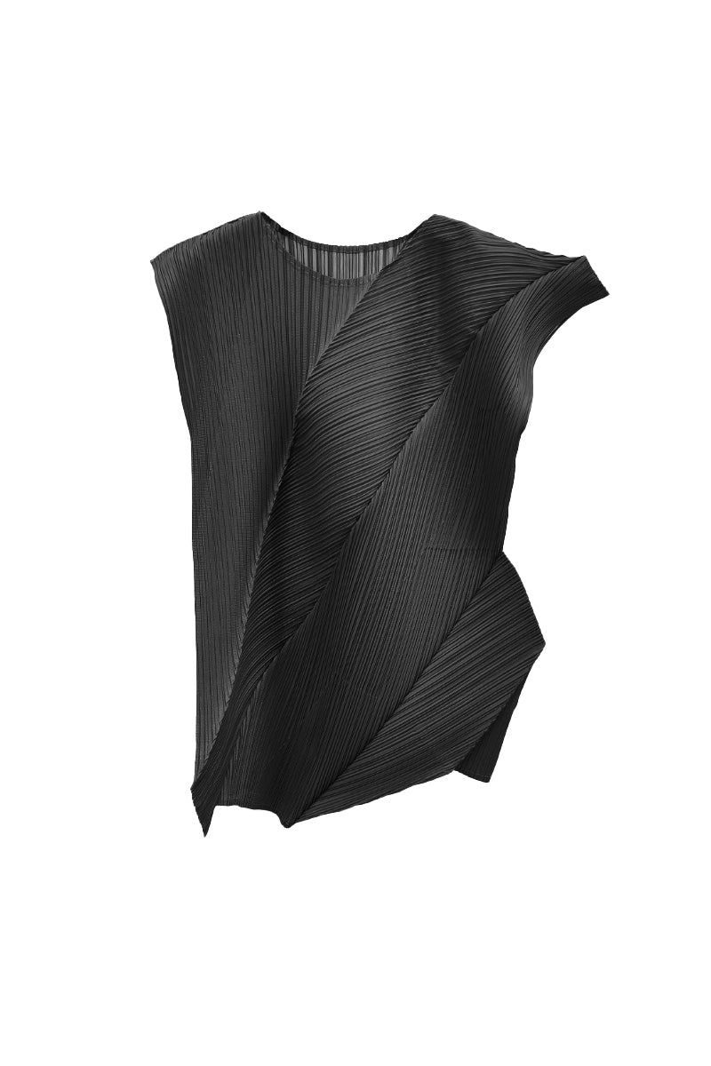 Designer Inspired Pleated Cap-Sleeve Top - HBQMJX