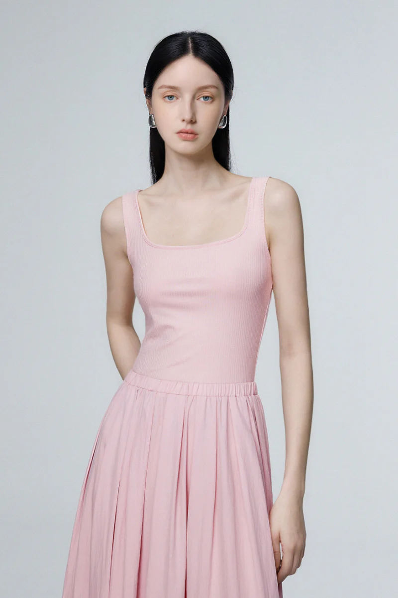 Casual Fit & Flare Ribbed Tank Maxi Dress - HBQMJX