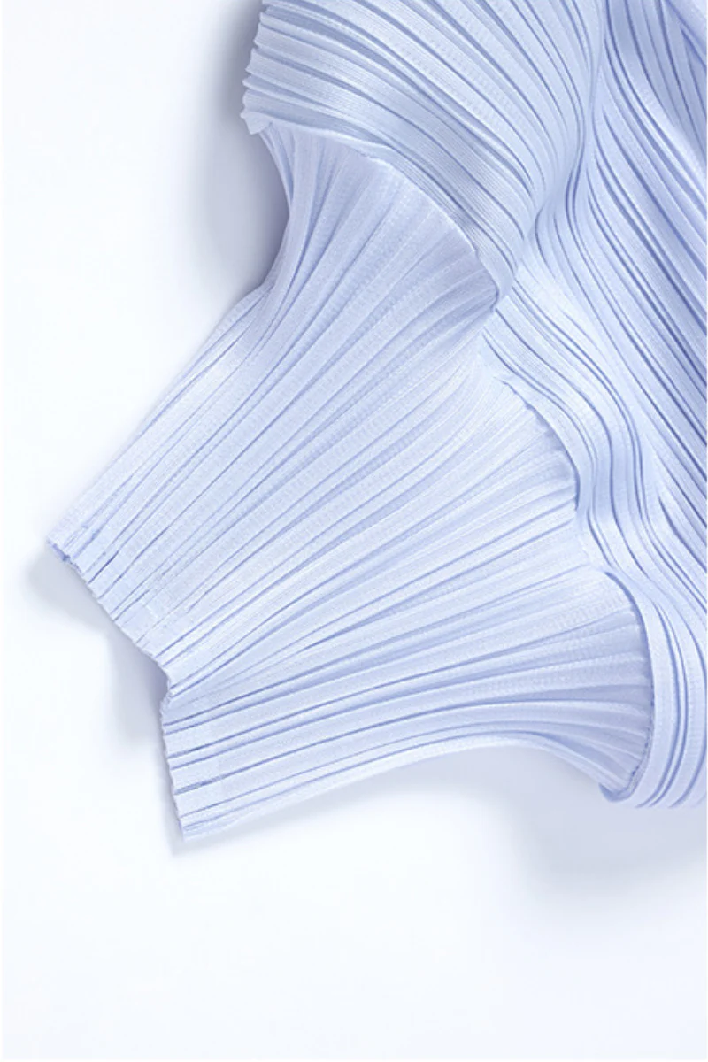 Designer Inspired Pleated Puff-Sleeve Top - HBQMJX