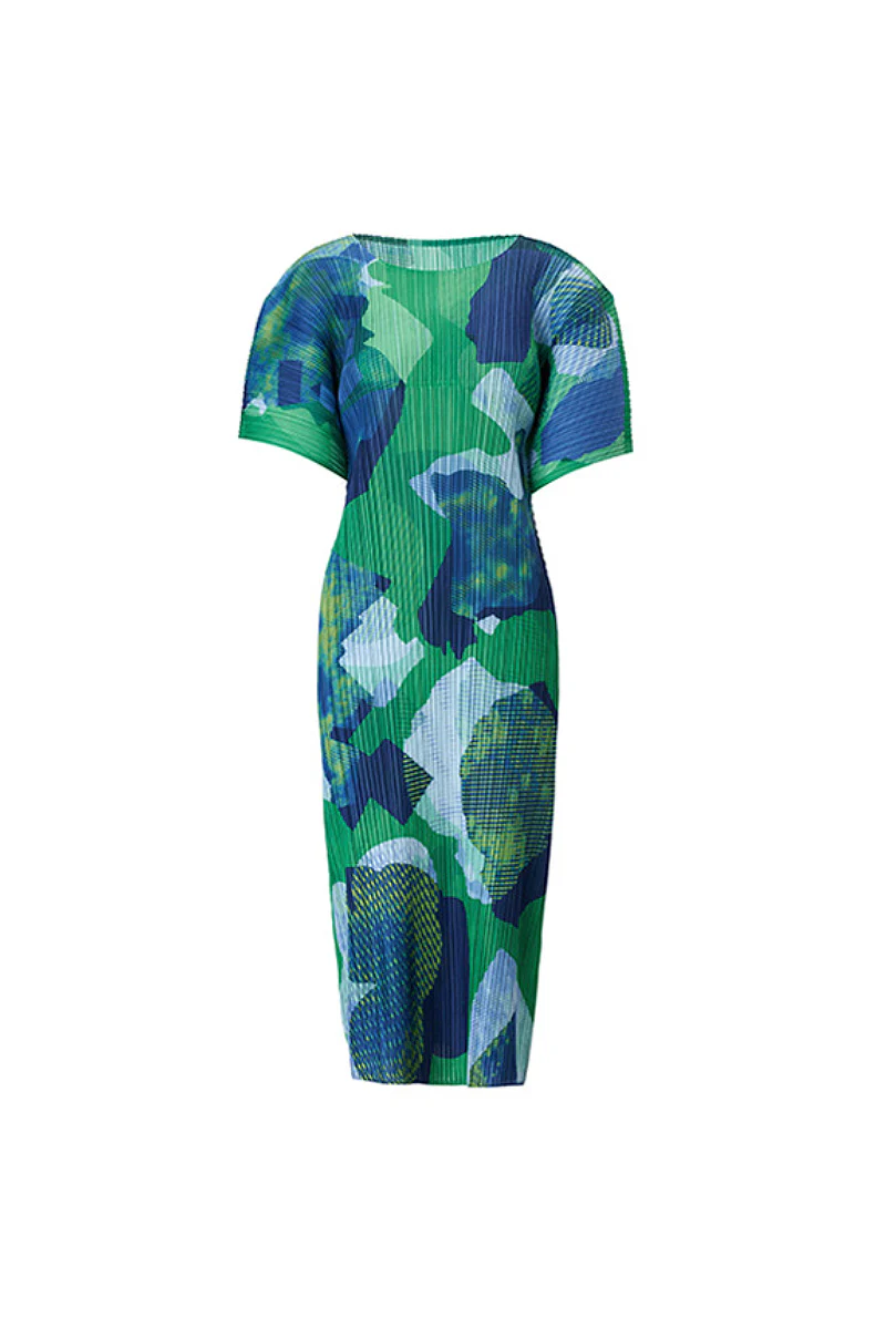 Designer Inspired Pleated Floral Midi Dress - HBQMJX