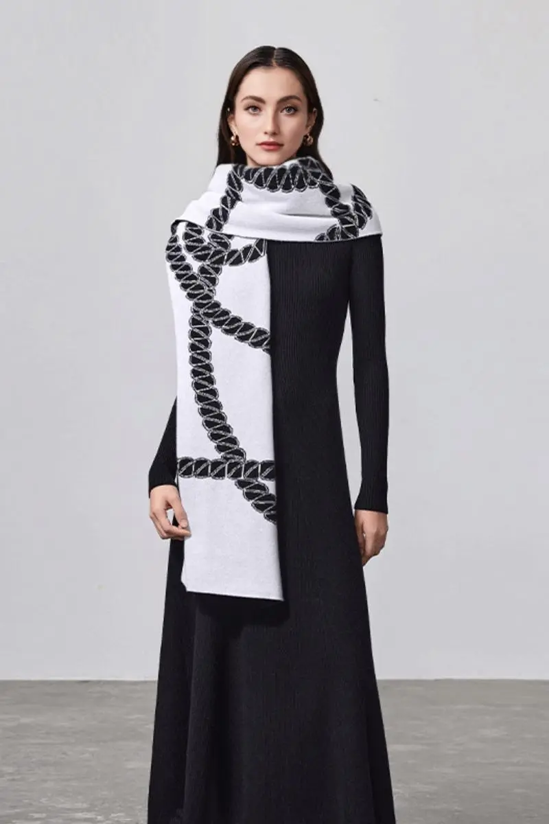 Machine Washable Merino Wool Fit & Flare Midi Sweater Dress with Belt - HBQMJX