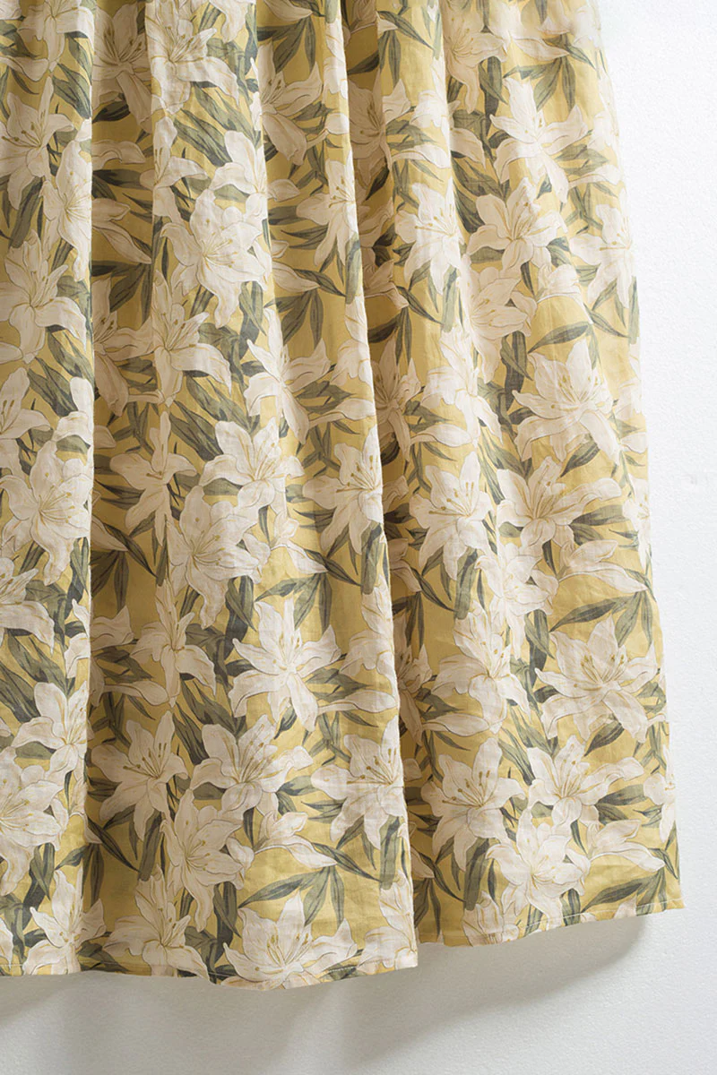 Pure Ramie Floral Sleeveless Scoop-Neck Midi Dress - HBQMJX