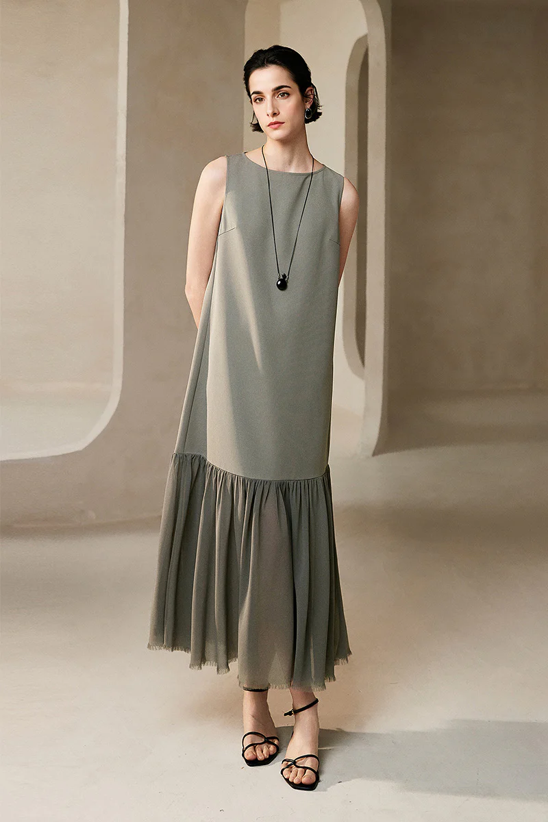 Sleeveless Drop-Waist Maxi Dress - HBQMJX