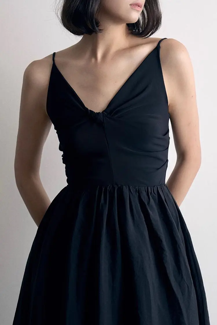 Tencel White Slip Maxi Dress with Front Twist - HBQMJX