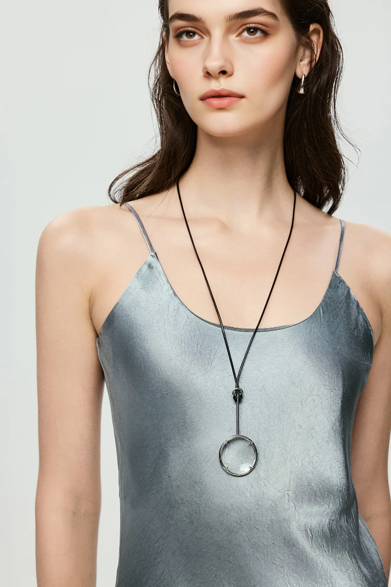 Silver Bias Cut Satin Slip Midi Dress - HBQMJX