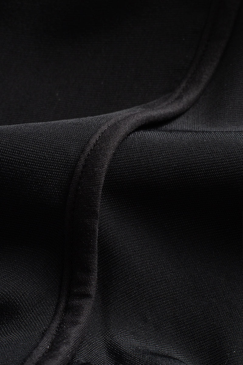 Ostrich-Feather Velvet Elbow-Sleeve Midi Dress with Pearl Trim - HBQMJX