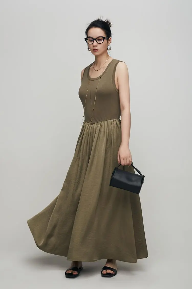 Silky Patchwork Tank Dress - JIEEQQ