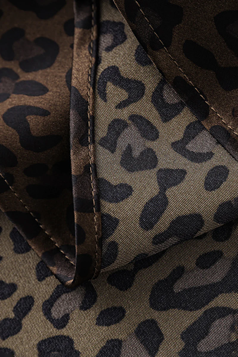 Satin Printed V-Neck Midi Slip Dress - HBQMJX