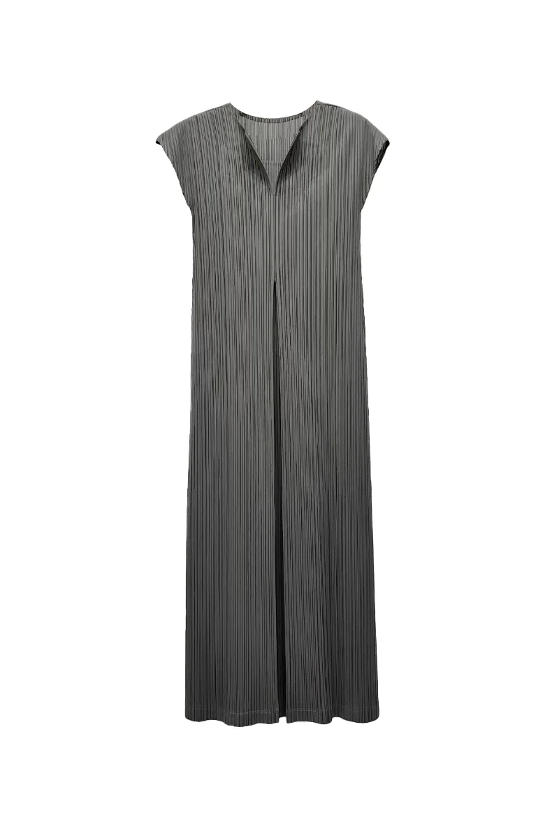 Designer Inspired Pleated Cap-Sleeve Midi Dress - HBQMJX