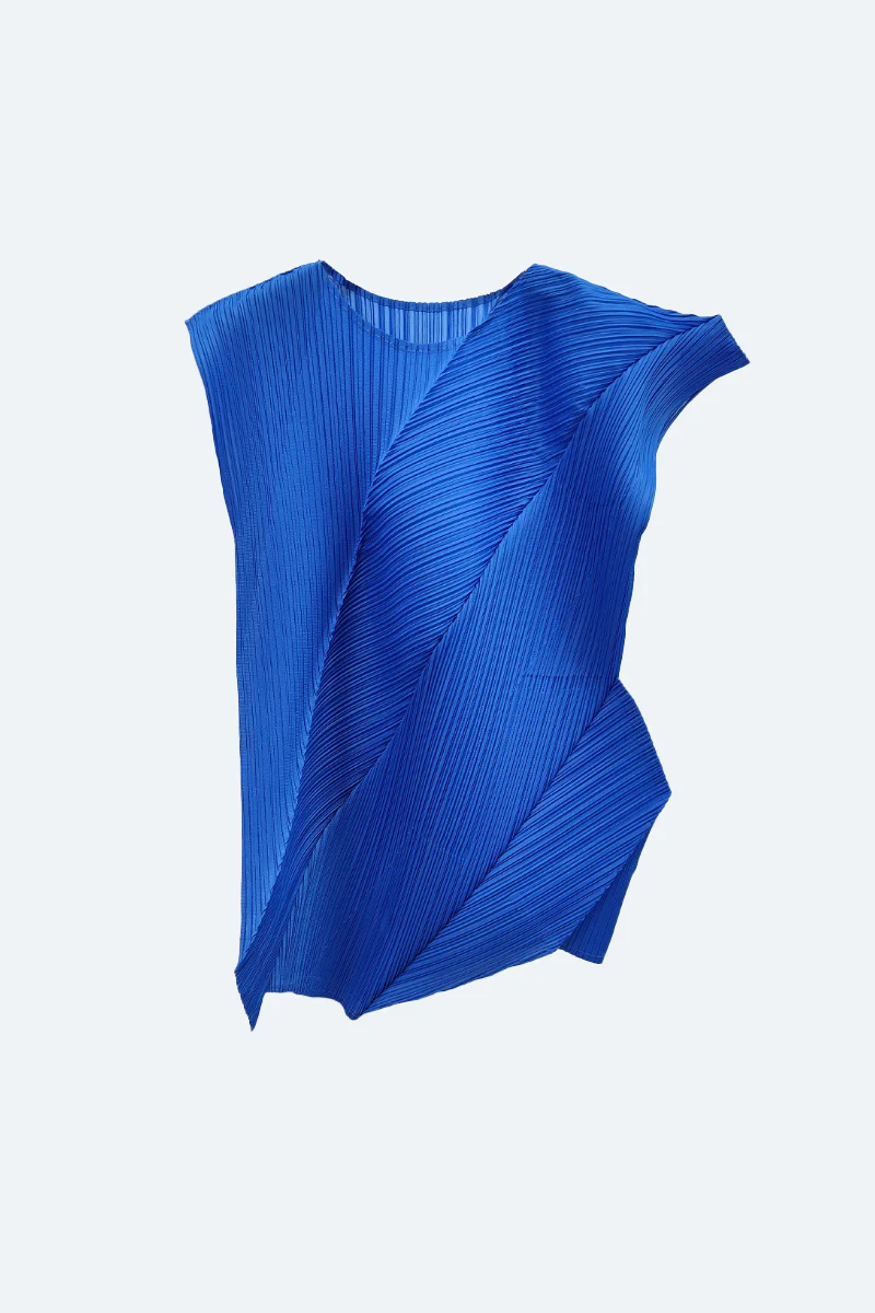 Designer Inspired Pleated Cap-Sleeve Top - HBQMJX