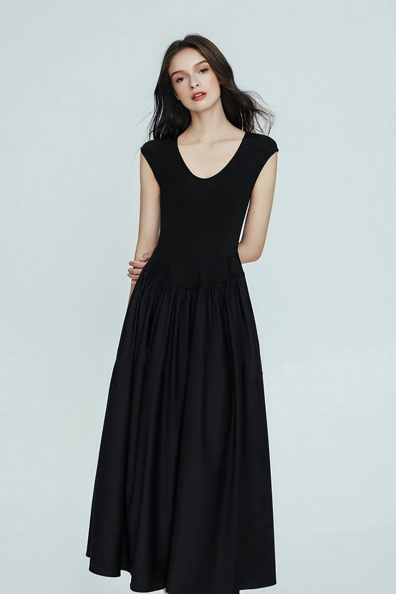 White Fit & Flare Cap-Sleeve Scoop-Neck Midi Dress - HBQMJX