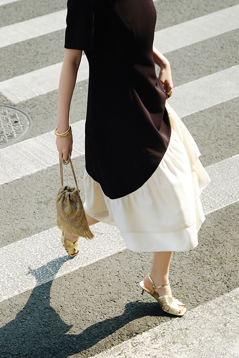 Short-Sleeve Sweetheart-Neck A-Line Midi Dress - HBQMJX