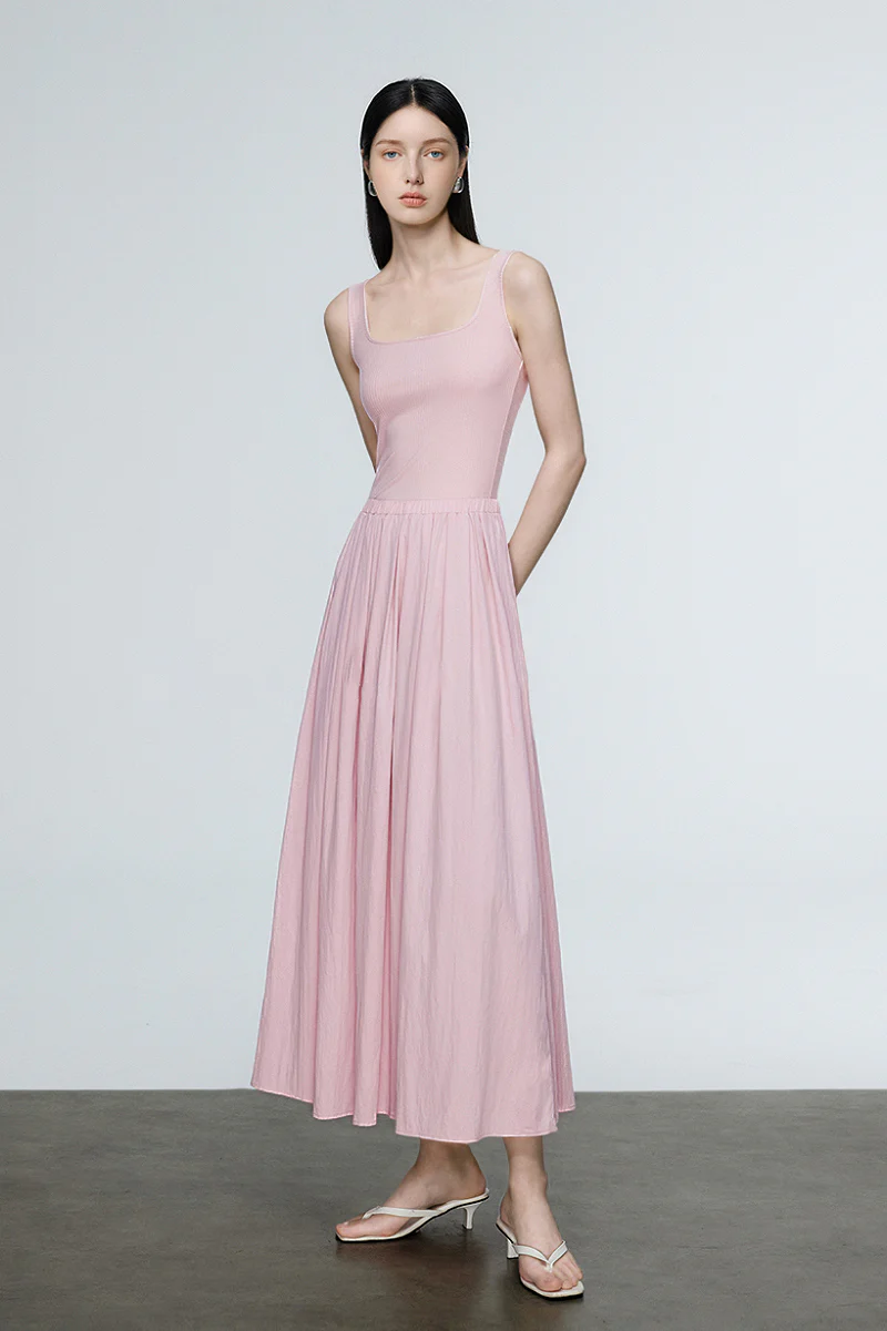 Casual Fit & Flare Ribbed Tank Maxi Dress - HBQMJX