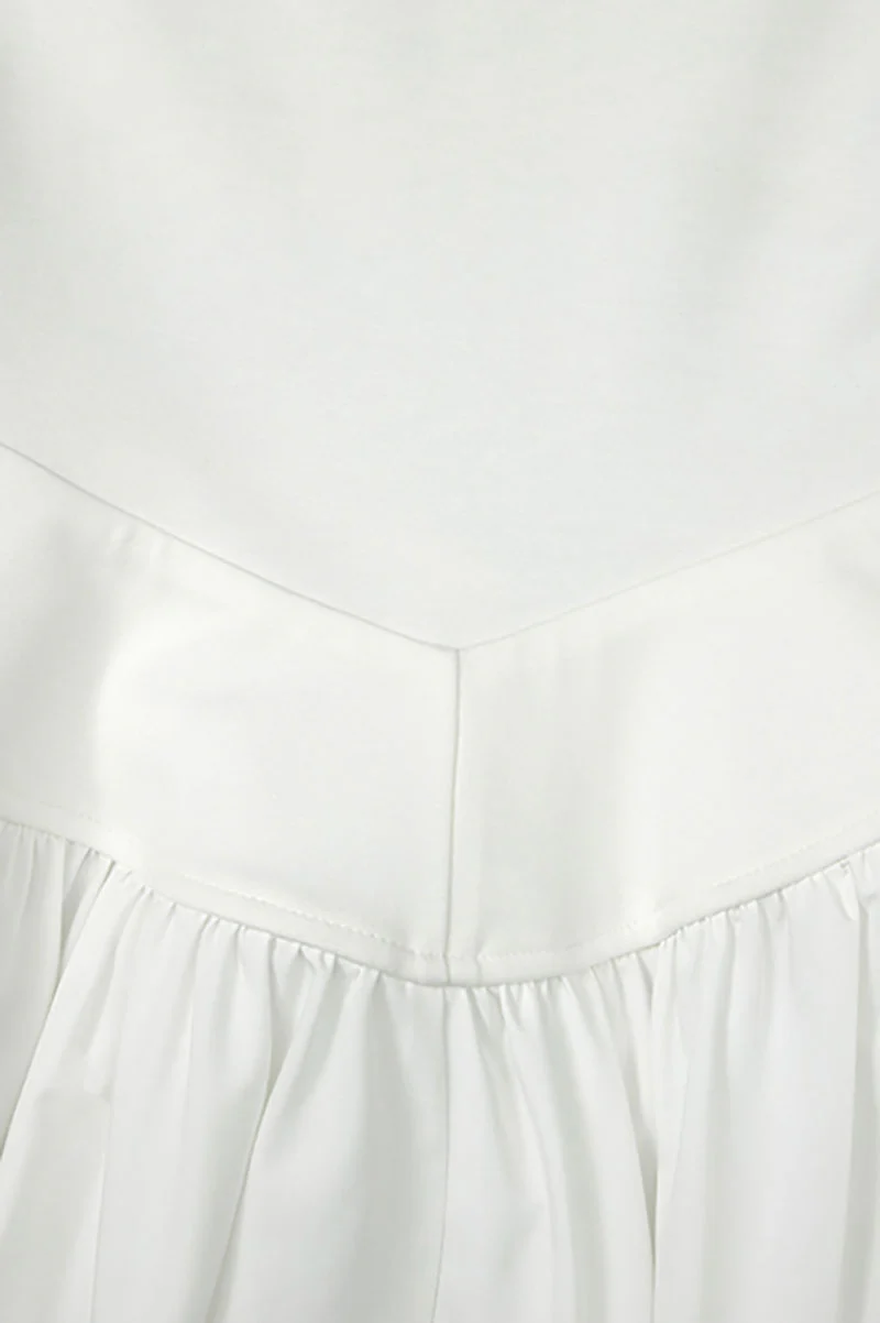 White Fit & Flare Cap-Sleeve Scoop-Neck Midi Dress - HBQMJX