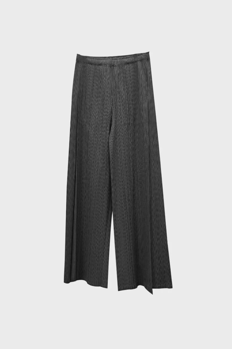 Designer Inspired Pleated Wide-Leg Cropped Pants - HBQMJX