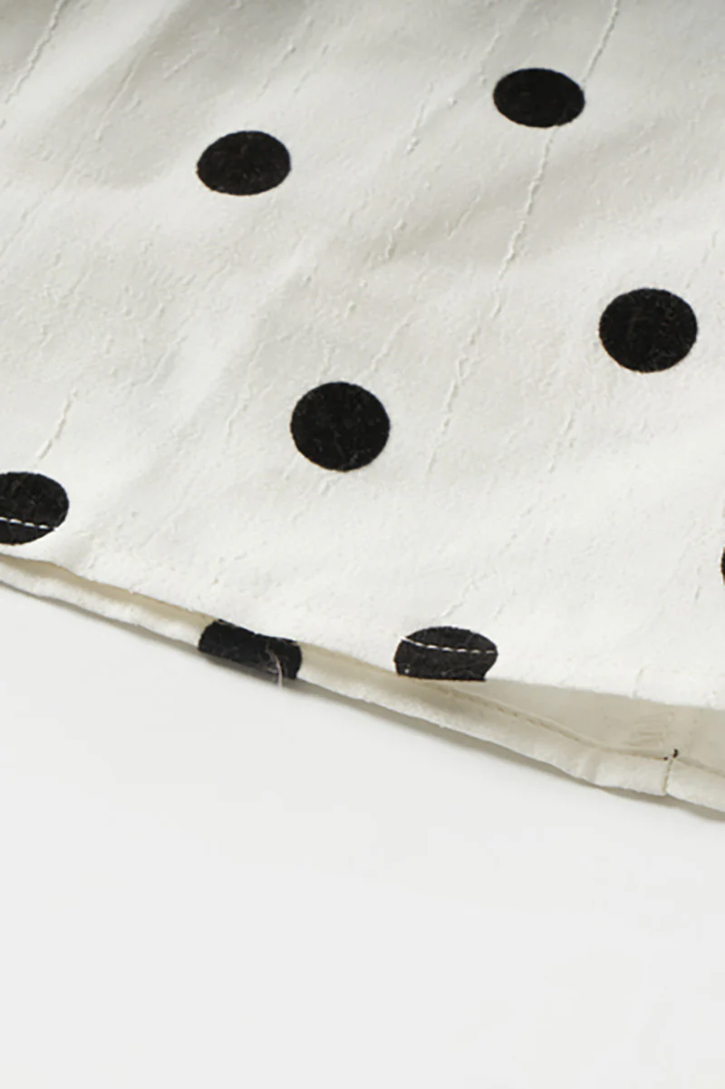 White Polka-Dot Spaghetti-Strap Midi Dress - HBQMJX