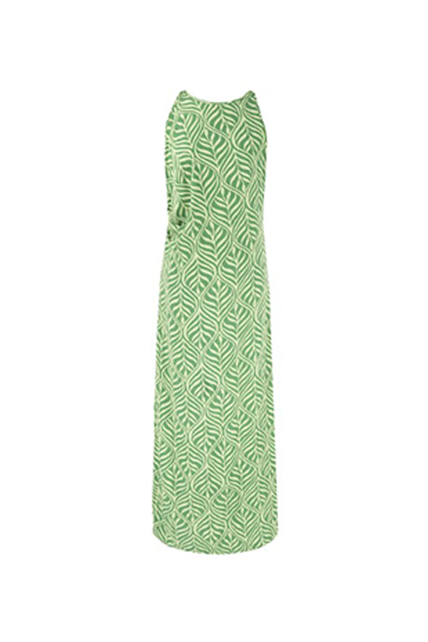Green Paisley Print Sleeveless Maxi Dress - HBQMJX