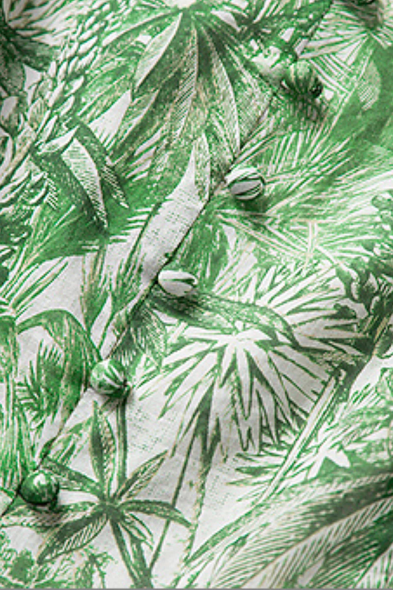 Green Floral Square-Neck Sleeveless Midi Dress - HBQMJX