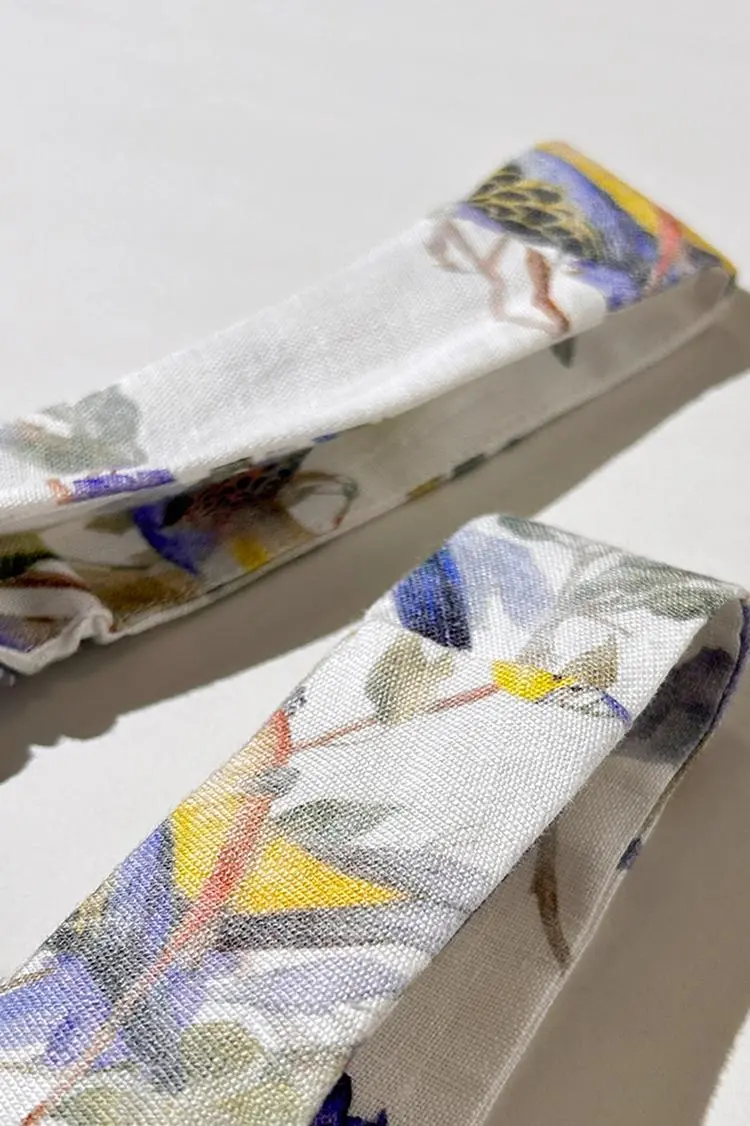 Backless Floral Linen Dress - HBQMJX