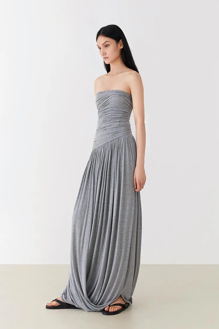 Tube Ruched Strapless Dress - HBQMJX