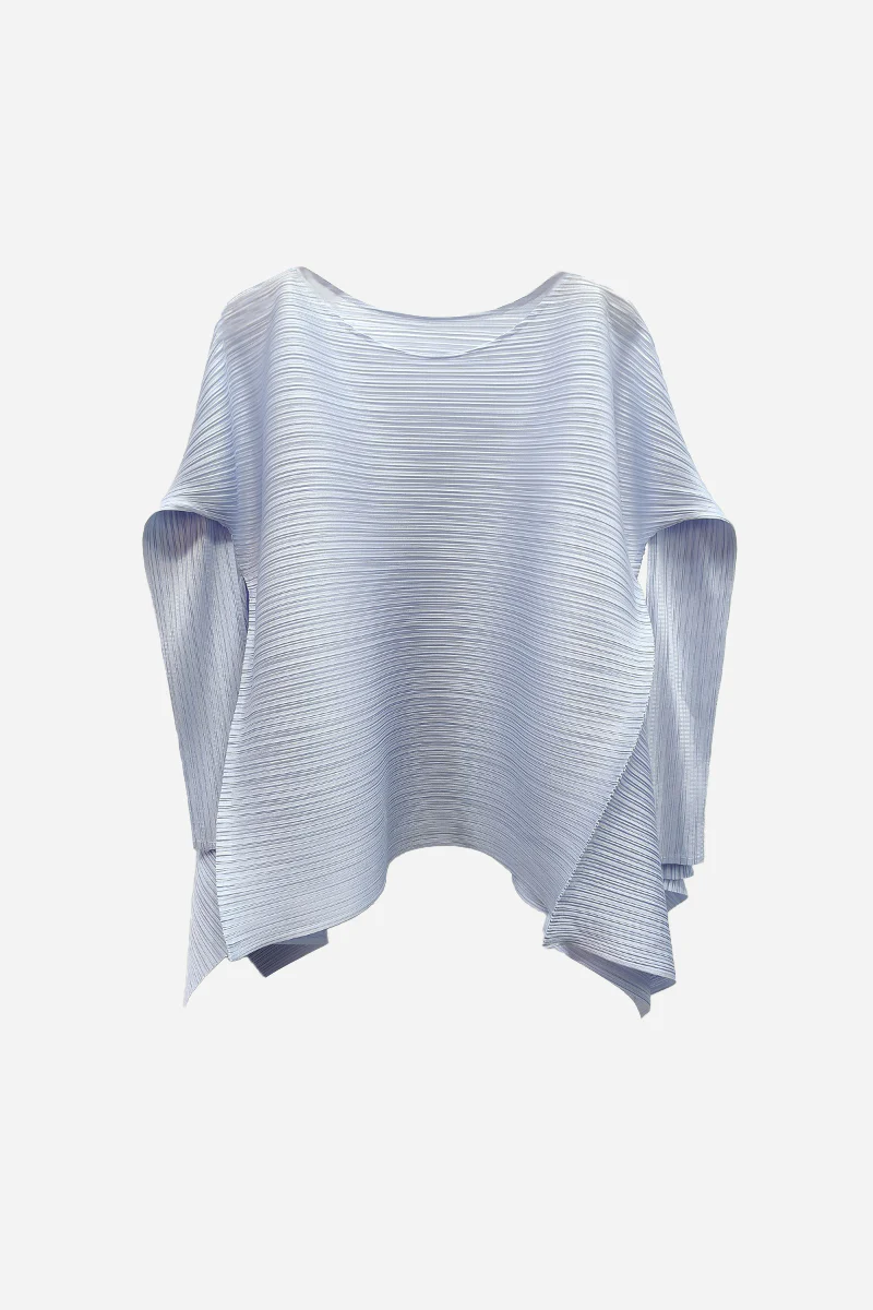 Designer Inspired Pleated Asymmetrical Top - HBQMJX