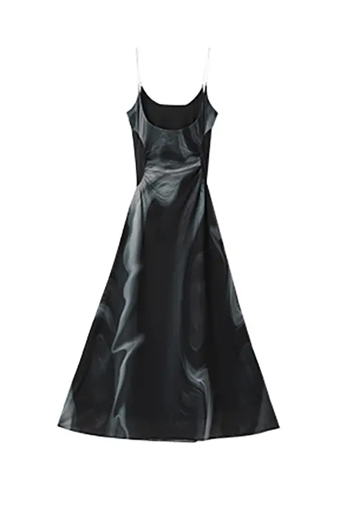 Tie Dye Spaghetti Strap Mesh Dress - HBQMJX